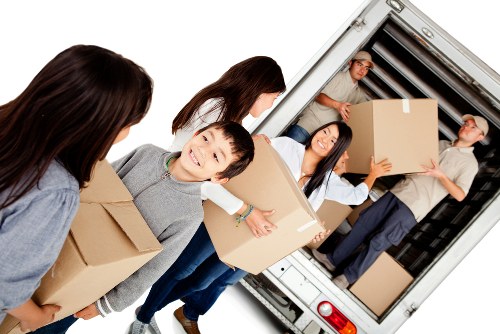 Selection of sturdy packing boxes and protective supplies for local relocation