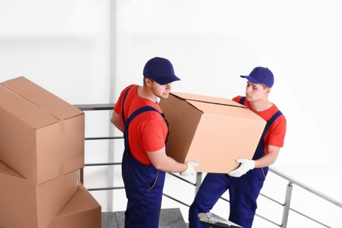 Packed boxes and moving supplies ready for a Barnet flat relocation
