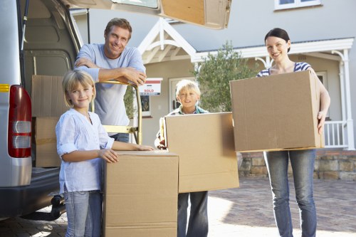 Reusable furniture and household items prepared for charity donation