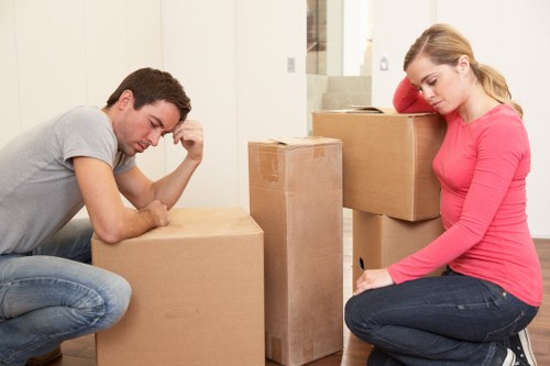 Packed boxes and furniture ready for transport in Barnet