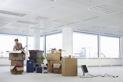 Packed boxes and furniture prepared for a Barnet move