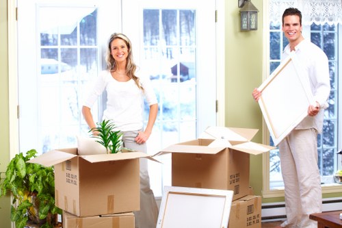 Commercial office moving team handling equipment in Barnet